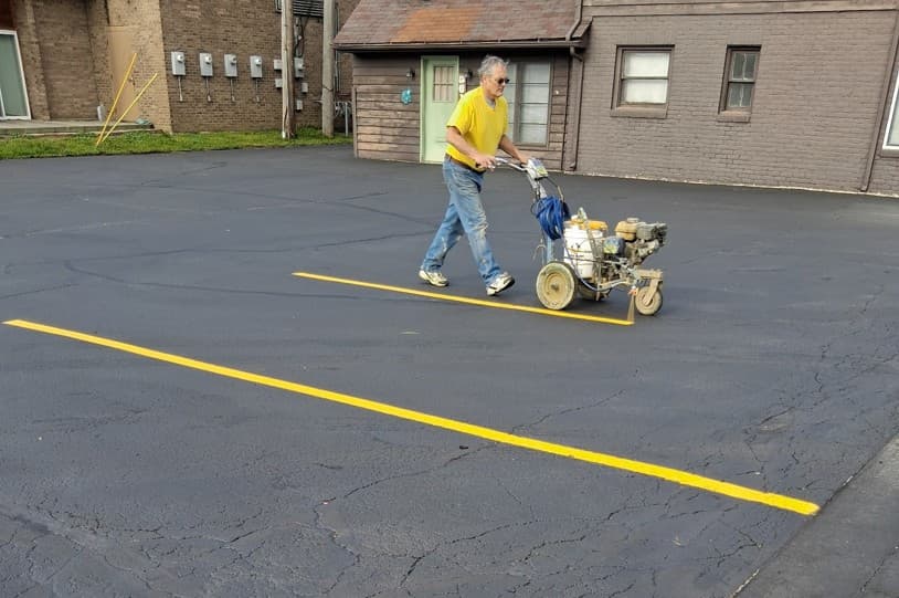 Striping new parking stalls